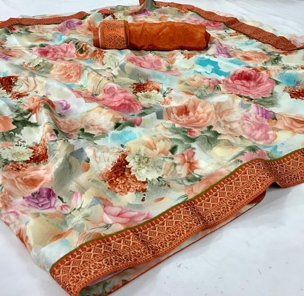 Lt Golden Touch Latest Fancy Designer Satin Crape Printed Daily Wear Saree Collection